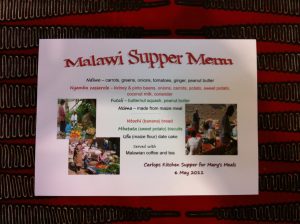 The “Malawian menu” at Carlops’ fund-raising supper
